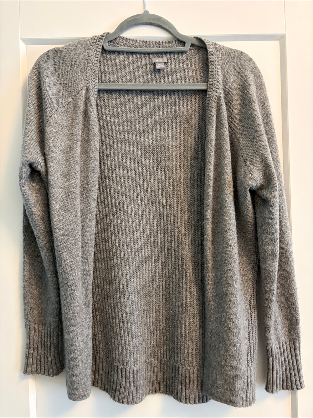 Aerie Gray Open-Front Knit Cardigan